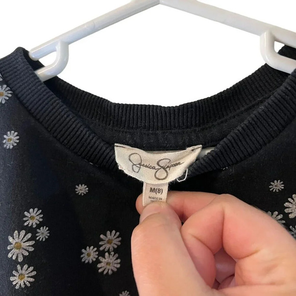 Jessica Simpson Girls Outfit Set Medium Daisy Flower Pattern Pants Crop Top Kids - Picture 9 of 12